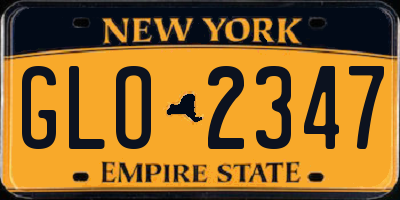 NY license plate GLO2347