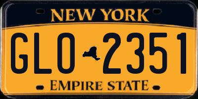 NY license plate GLO2351