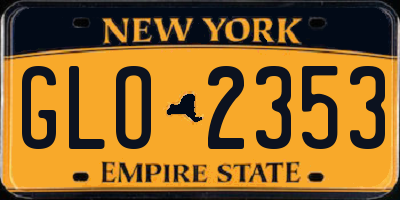NY license plate GLO2353