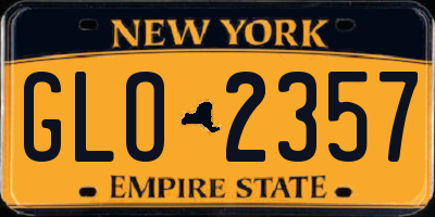 NY license plate GLO2357