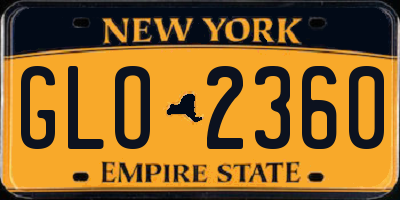 NY license plate GLO2360