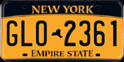 NY license plate GLO2361