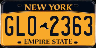 NY license plate GLO2363