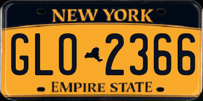 NY license plate GLO2366
