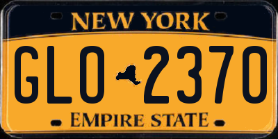 NY license plate GLO2370