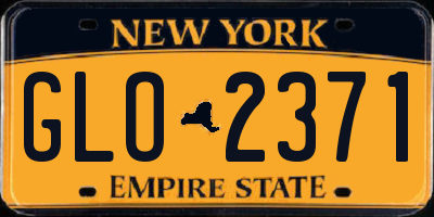 NY license plate GLO2371