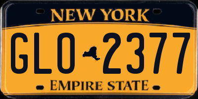 NY license plate GLO2377
