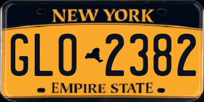 NY license plate GLO2382