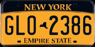 NY license plate GLO2386