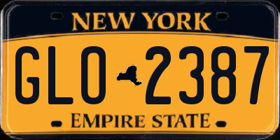 NY license plate GLO2387