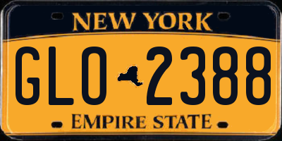 NY license plate GLO2388