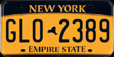NY license plate GLO2389