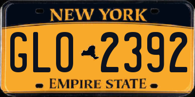 NY license plate GLO2392