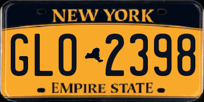 NY license plate GLO2398