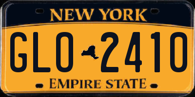 NY license plate GLO2410