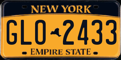NY license plate GLO2433