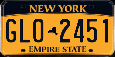 NY license plate GLO2451