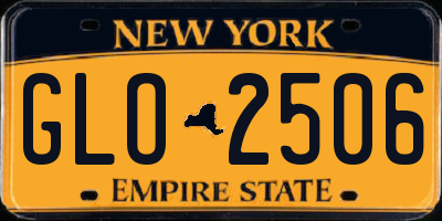 NY license plate GLO2506
