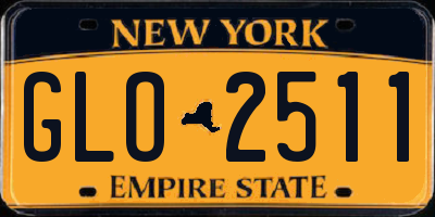 NY license plate GLO2511
