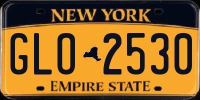 NY license plate GLO2530