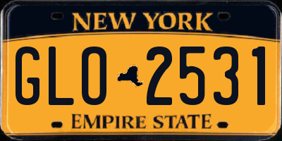 NY license plate GLO2531