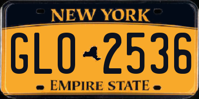 NY license plate GLO2536