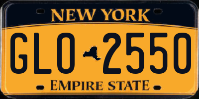 NY license plate GLO2550