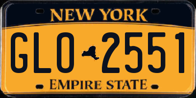 NY license plate GLO2551