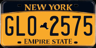 NY license plate GLO2575