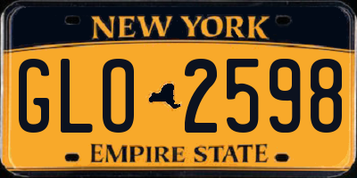 NY license plate GLO2598