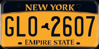 NY license plate GLO2607