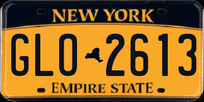 NY license plate GLO2613