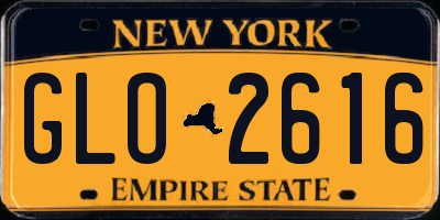 NY license plate GLO2616