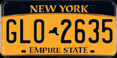 NY license plate GLO2635