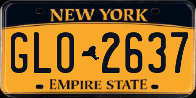 NY license plate GLO2637