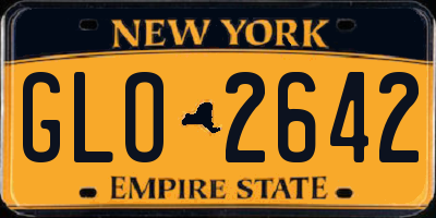 NY license plate GLO2642