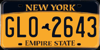 NY license plate GLO2643