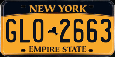 NY license plate GLO2663