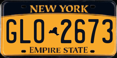 NY license plate GLO2673