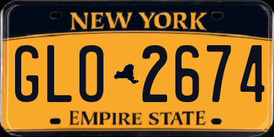 NY license plate GLO2674
