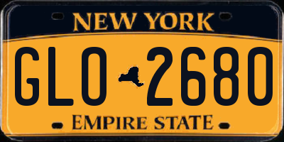 NY license plate GLO2680