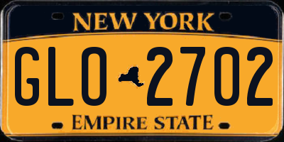 NY license plate GLO2702