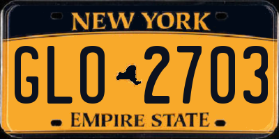 NY license plate GLO2703