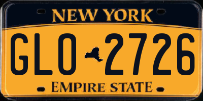 NY license plate GLO2726