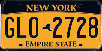NY license plate GLO2728