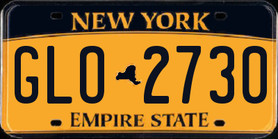 NY license plate GLO2730
