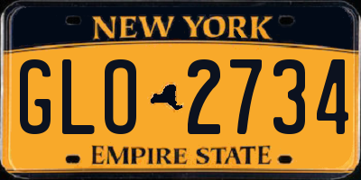 NY license plate GLO2734