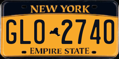 NY license plate GLO2740