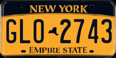 NY license plate GLO2743