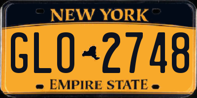 NY license plate GLO2748
